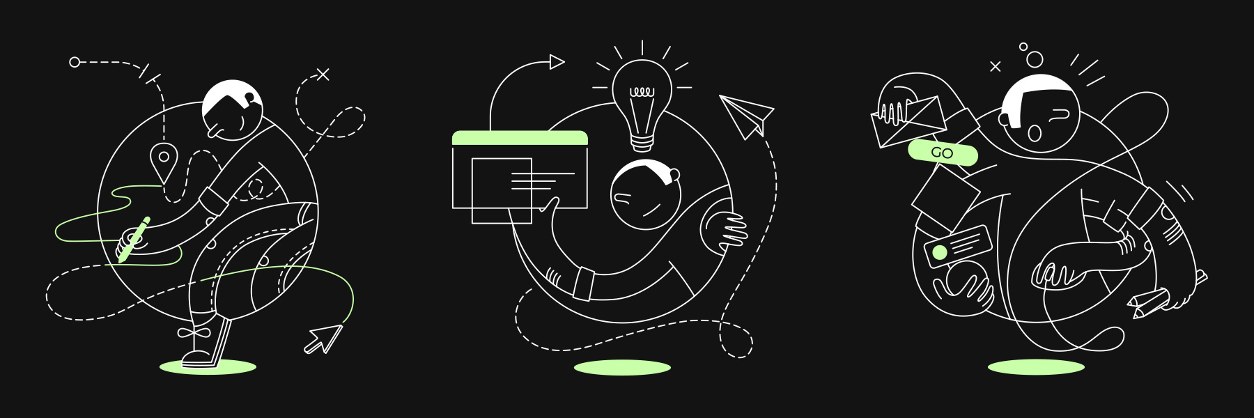 Goodmates. The UX/UI Studio illustrated onepager