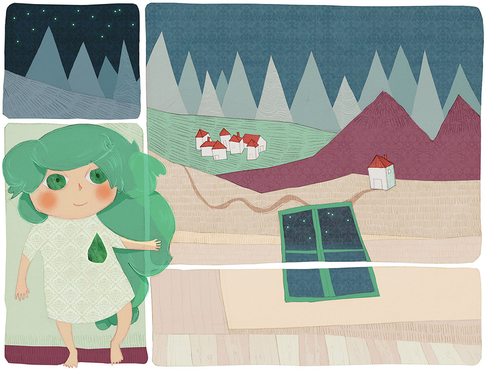 Illustrated Tales. Sherezade and her jade stone. Lucía Sánchez Ramos in www.cincominutitosmas.com